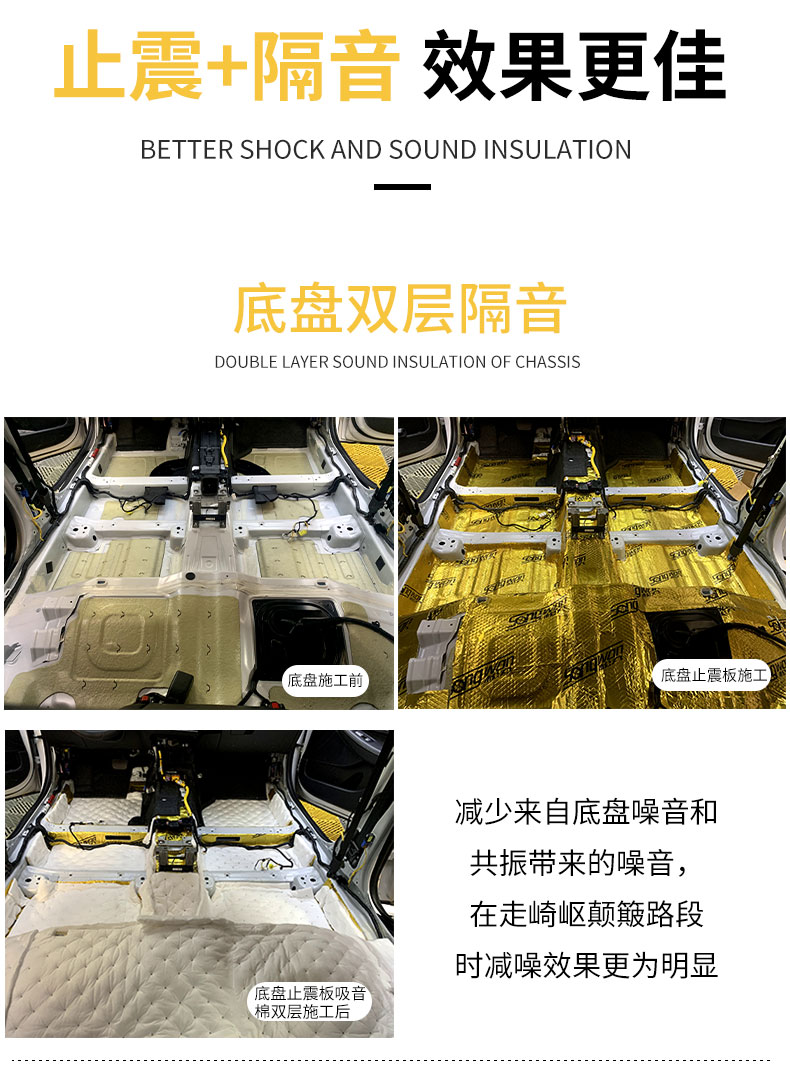 Car sound insulation anti-vibration board sound insulation cotton material four-wheel sound absorption cotton four-door car modified door noise reduction sticker self-adhesive