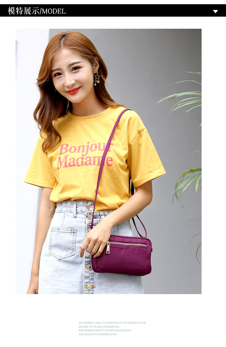 2018 mới túi nữ bình thường túi nhỏ điện thoại di động túi xách nữ ba lớp nylon Túi đeo vai túi đeo chéo túi đeo chéo