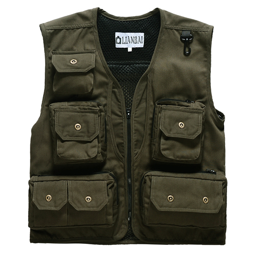  Canvas Photography Vest Unisex Multi-Pocket Wedding Vest Spring and Autumn Fishing Vest Group Purchase Can Be Embroidered