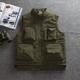 Mùa thu và mùa đông mẫu nam và nữ Hàn Quốc chụp ảnh vest nhiều túi áo chiến thuật áo vest cộng với áo vest nhung ấm áp áo 3 lỗ tập gym