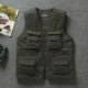 Trung niên xuân và mùa thu ngoài trời nhiều túi cotton áo vest thoáng khí vai mùa hè người đàn ông gầy chụp ảnh comple tuổi 50