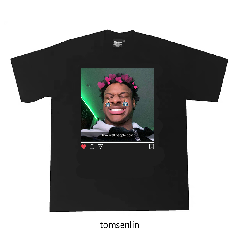 Tomsenlin Lebron James' Son Bronny James Short-Sleeved Hip-Hop Retro Rap