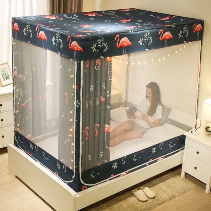 Cartoon Mosquito Net 90cm Bed School All-bag Type 1 2 m Size Encrypted Student Little Girl University Single Door 1 35m