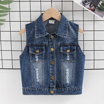 Child Cowboy Waistcoat Spring Autumn Money children Waistcoat Foreign Air New Baby Summer Horse Pinch Boy Vest Spring Dress Tide