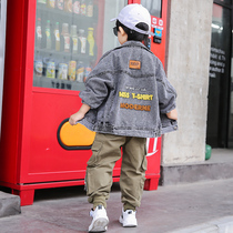 Boy Cowboy Jacket Tide Spring Autumn Ocean Air 2022 New Childrens Clothing Childrens Spring Clothes Baby Jacket in the baby jacket