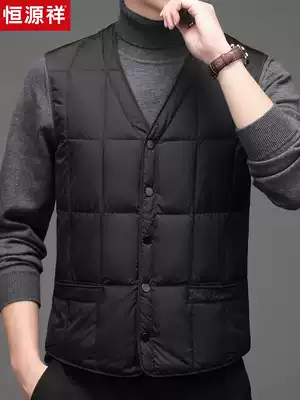 Hengyuanxiang down jacket vest men's middle-aged and elderly vest autumn and winter light and thin warm liner waistcoat