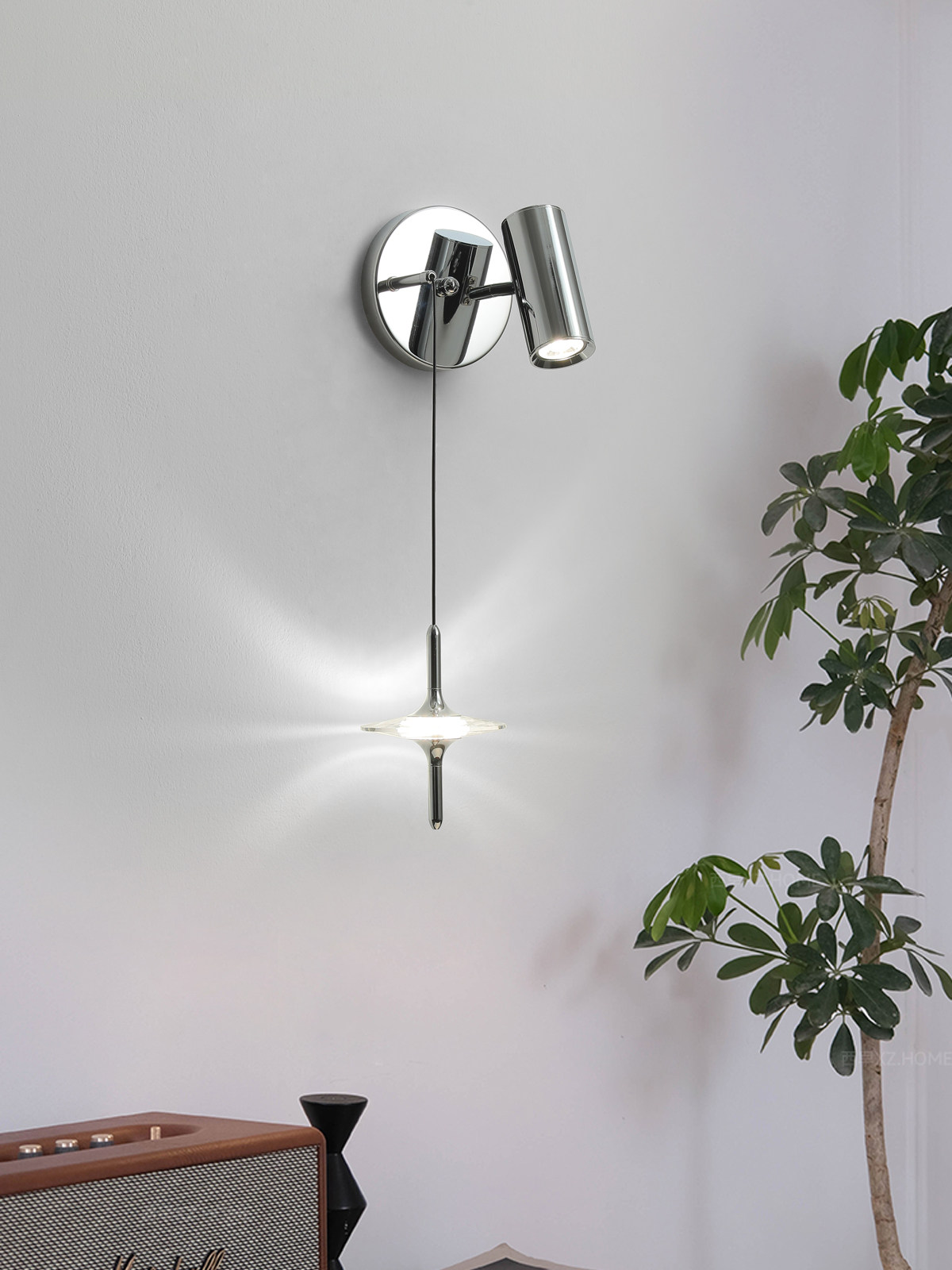 Italian Minimalist Bedside Surface-Mounted Spotlight Decoration Silver Modern Minimalist Bauhaus Industrial Style Metal Star Wall Lamp