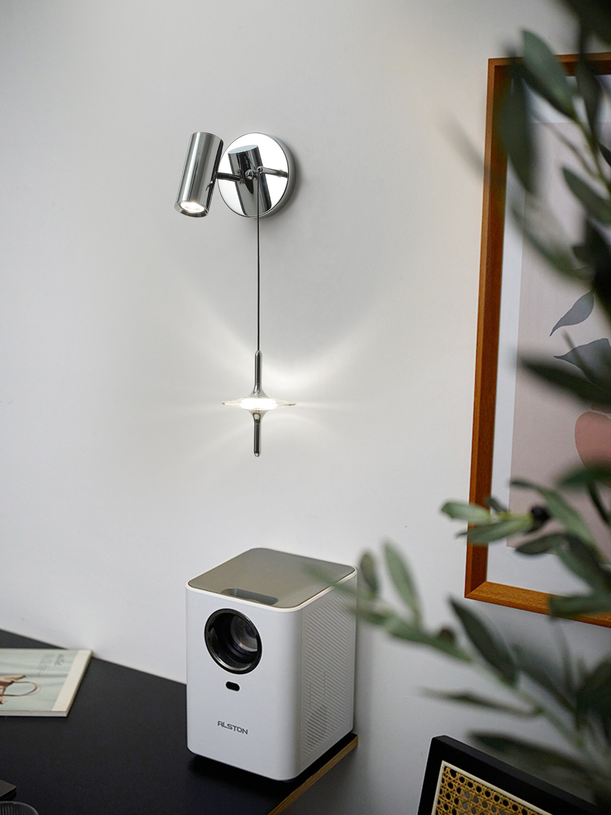 Italian Minimalist Bedside Surface-Mounted Spotlight Decoration Silver Modern Minimalist Bauhaus Industrial Style Metal Star Wall Lamp