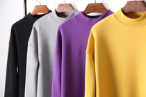 Female dress solid color half high collar small loose Korean style