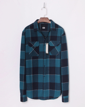Out of Europe European winter padded cotton plaid shirt mens long sleeve flannel coat