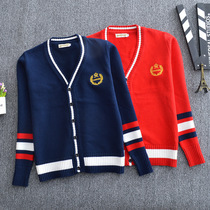 Inglén College Wind primary and middle school uniforms for men and women pure cotton sweater cardiovert hooded sweatshirt 2019 autumn and winter