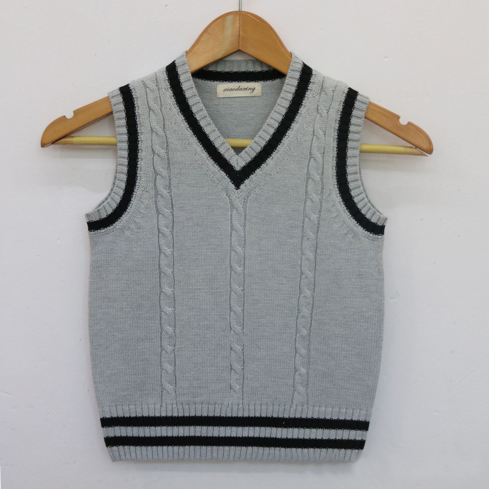 Áo len dệt kim lớn cho trẻ em đồng phục áo len vest tiểu học và trung học cơ sở phục vụ áo len vest vest cổ chữ V áo khoác len nam trung niên