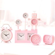 Creative Cute Cartoon Decoration Seat Bell Mute Small Alarm Clock Children Student Bedside Clock Desktop Pendulum Table Clock