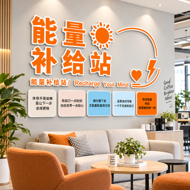 Employee Energy Supply Station Cultural Wall Stickers Company Lounge Pantry Atmosphere Decoration Office Wall Decoration