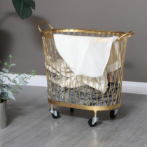 Nordic Wind Iron Art Containing Basket Bathroom Dirty Laundry Basket Dirty Laundry Basket Light Lavish Home Toy Clothes Containing Basket Gold