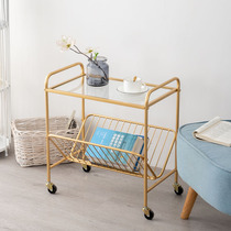 Nordic light lavish iron art containing tea table living-room bedroom headboard tempered glass edge a few office press containing table