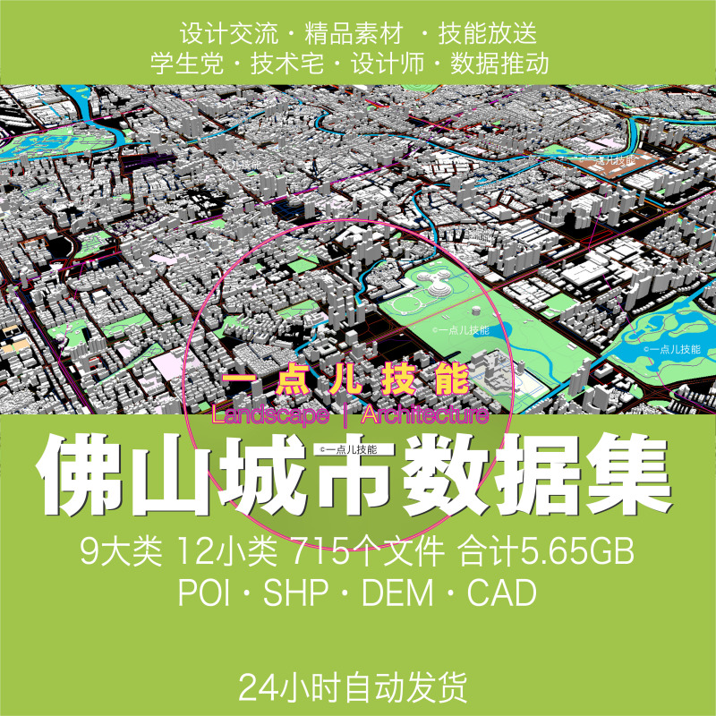 Ai Interpretation of Urban Gis Vector Shp Data from Foshan City, Guangdong, Including Cad Buildings, Road Networks, Water Systems, Green Zone Zoning, and Pois Ai Interpretation of Urban Gis Vector Shp Data from Foshan City, Guangdong, Including Cad Buildings, Road Networks, Water Systems, Green Zone Zoning, and Pois