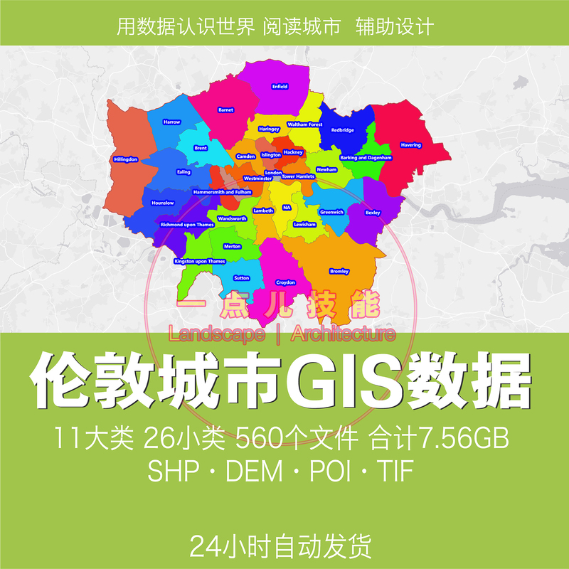 London City Gis Data Shp Vector Building Zoning Images Aoi Road Network Water System Green Space Poi