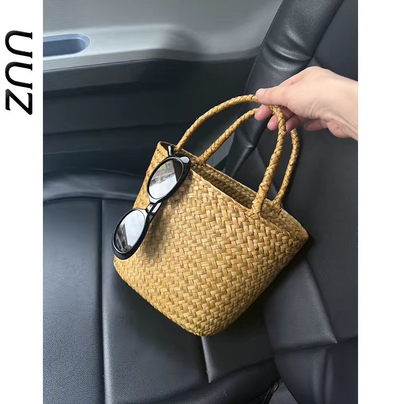 2026 New Straw Woven Bag, New Exquisite and Compact Commuter Hand-Woven Bag, Casual Pastoral Style Vegetable Basket Bag
