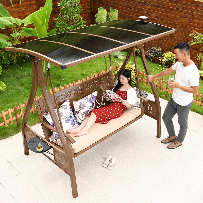 Outdoor Swing Set Aluminum Double Trio Rocking Chair Balcony Garden Hanging Chair Outdoor Patio Swings home Swing Swings