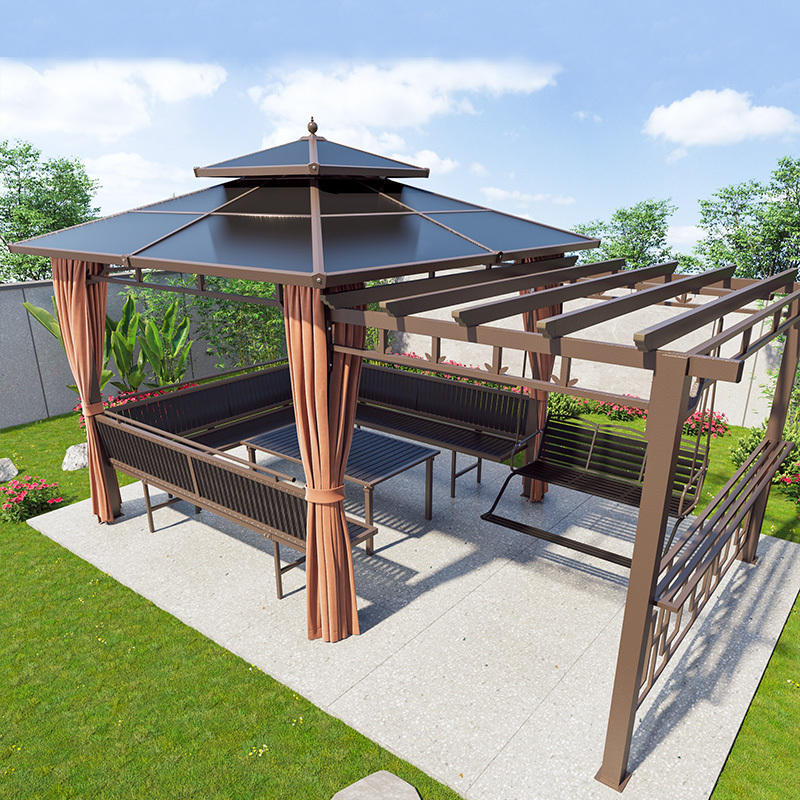 Outdoor Gazebo, Grape Arbor, Rain Shelter, Villa Courtyard Garden Leisure Pavilion, Terrace, Rooftop Terrace, Cooling Shelter