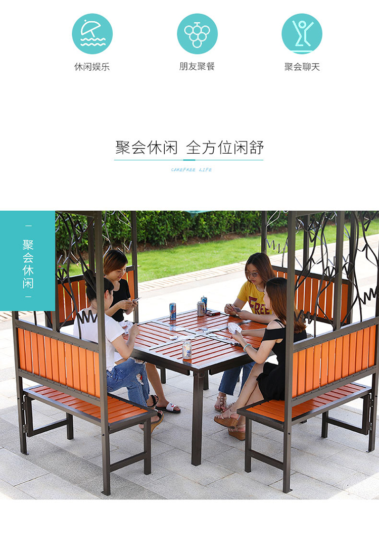 Gian hàng gỗ ngoài trời gian hàng ngoài trời chống ăn mòn nhà gỗ di động bốn góc sân vườn sắt gian hàng đồ nội thất che nắng bàn ghế cafe ngoài trời