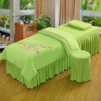 Một gia đình bốn vẻ đẹp cao cấp thẩm mỹ viện massage bedspread hoa thêu Điều trị cơ thể bedspread bộ có thể được tùy chỉnh - Trang bị tấm bộ ga giường spa