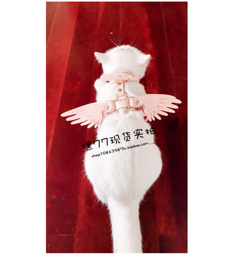 Wei Mi dễ thương chuỗi xích chó chó xích nhỏ và vừa chó thiên thần cánh ngực dây đeo mèo chuỗi chó cổ - Cat / Dog hàng ngày Neccessities Hộp đựng thức ăn cho chó