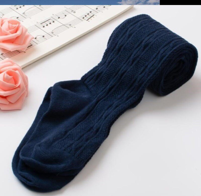 Non-slip personality tights navy blue children tights girls medium cotton white college leggings wool pants