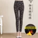 Quần legging mẹ cộng với quần nhung độn mùa thu và mùa đông mặc quần cạp cao ấm áp giữa quần dài và quần dài hoa cũ