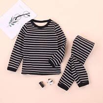 Autumn and winter children plus velvet padded thermal underwear set boys and girls autumn clothes autumn pants children's home clothing