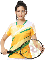Tianshi 2024 new badminton clothing womens tops slim quick-drying tennis clothing short-sleeved mens and womens volleyball sportswear