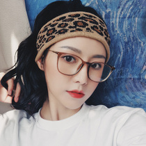 Retro Japanese little red book milk tea color square frame mens net red anti-blue glasses female makeup can be equipped with myopia frame
