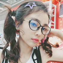  Suitable for myopia glasses female high facial value can be equipped with height number astigmatism ultra-light small frame black frame transparent glasses frame