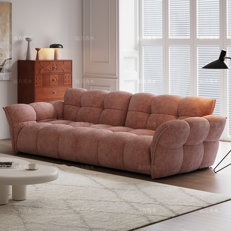 Nordic Cream Cloud Sofa Modern Minimalist Lily Petal Small Apartment Living Room Chenille Velvet Lily Sofa