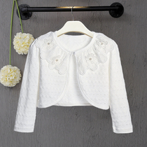 Girls shawl thin-style long sleeve cardiovert 2019 new princess child cloak hollowed-out jacket 100 hitch a baby kshoulder