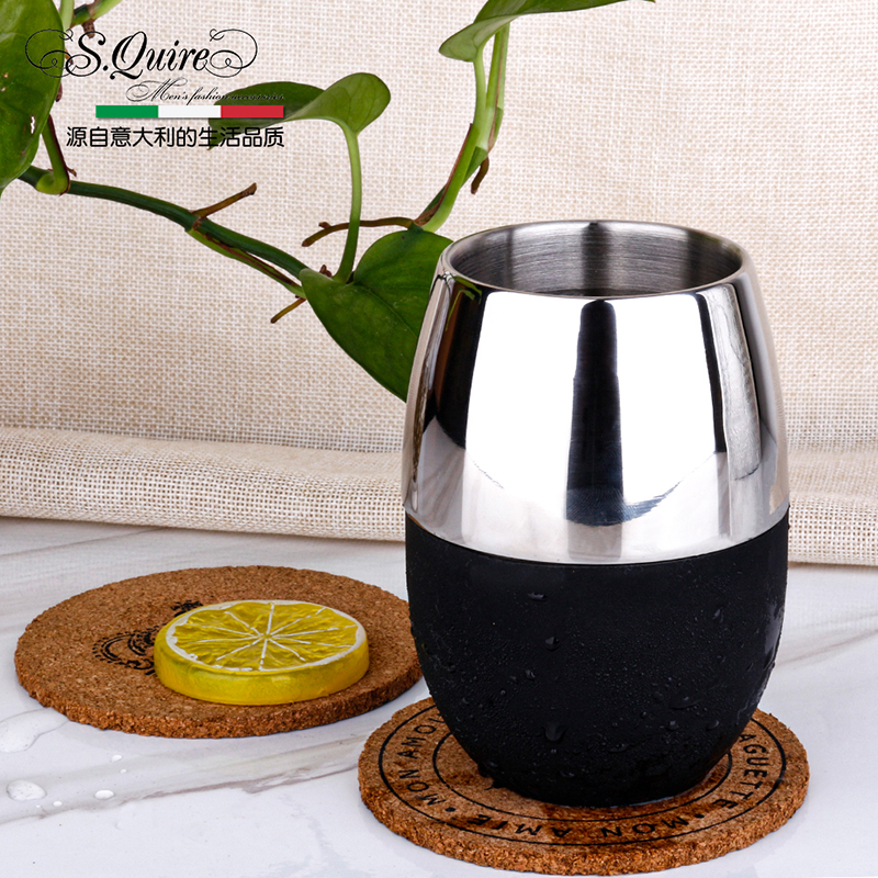 SQuire San Joey Frozen Stainless Steel Ice Crystal Cup Whisky Foreign Wine Beer Coke Red Wine Glass