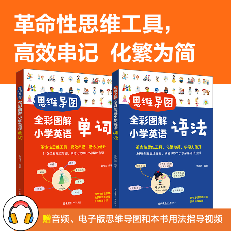 Mind Map: Full-Color Illustrated Guide to Elementary School English Vocabulary (Includes Full-Book Audio Recordings) + Full-Color Illustrated Guide to Elementary School English Grammar Mind Map: Full-Color Illustrated Guide to Elementary School English Vocabulary (Includes Full-Book Audio Recordings) + Full-Color Illustrated Guide to Elementary School English Grammar