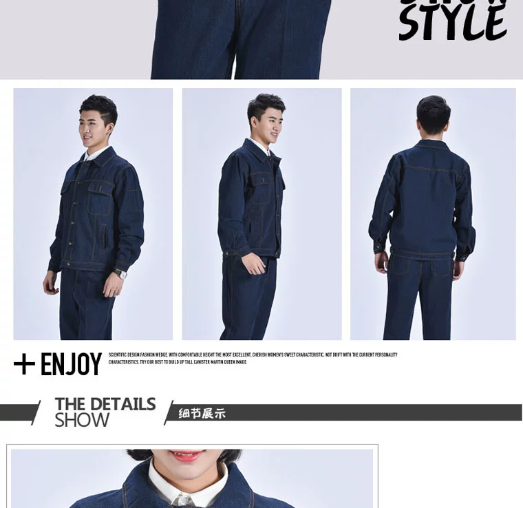 Lingbi mùa xuân và mùa thu denim quần yếm phù hợp với nam hàn điện phù hợp với túi lớn bảo hiểm lao động bảo hiểm máy mài mòn dịch vụ sửa chữa đồ bộ kiểu
