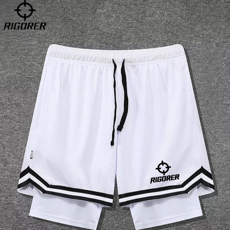 Basketball Shorts with a Fake Two-Piece Design, American-Style Quarter-Length Shorts, Unisex Sports Shorts, Running Training Sports Shorts