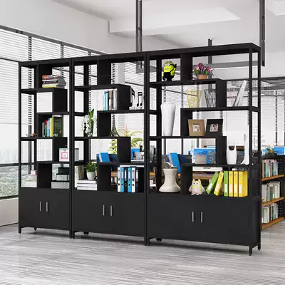 Partition shelf bookshelf floor flower rack Net red living room iron art office decoration cabinet wall porch dining room screen