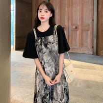 Summer new pregnant women suit out of fashion style Two sets of slim pregnant woman hanging with skirt for summer snowspun dress