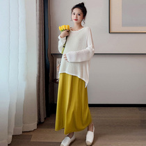 Pregnant Woman Spring Dress Suit Fashion style 2022 new spring Temperament Skirt Long style Knee Spring Conspicu Slim Fit Dress