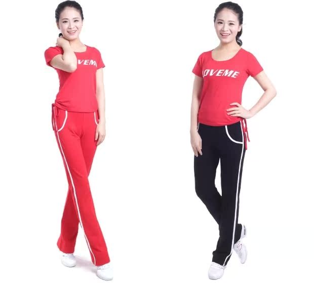 Trang phục thể thao nguyên bản của Yang Liping phù hợp với trang phục khiêu vũ ngắn tay vuông mới tập thể dục ngoài trời mùa xuân và mùa hè - Thể thao sau quần đùi thể thao