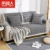 Nam Cực đệm sofa màu rắn bốn mùa phổ vải cotton và vải lanh sofa che khăn đầy đủ đệm đơn giản thảm chống trượt đơn giản - Ghế đệm / đệm Sofa