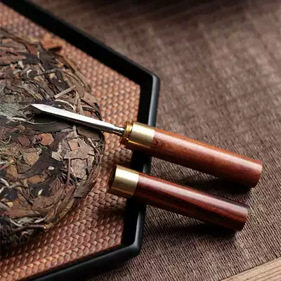 Pu'er tea knife black sandalwood Rosewood black tea knife stainless steel tea needle tea Cone tea Cone tea accessories white tea knife