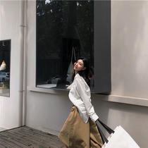 Walkindark] Giants good to wear without picking up a persons leanthin cut design 70% wide-legged pants skirt pants rear tightness