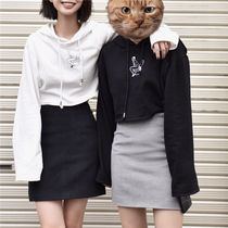 Walkindark] 2017 autumn pure color A type high waist half body dress 100 hitch skinny wrap glutes for short skirts Womens five