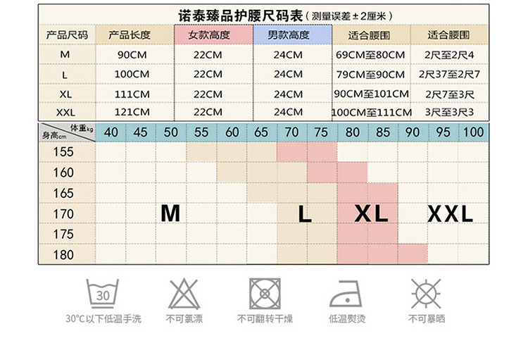 诺泰自发热护腰带 理疗系列NT-16C-7s