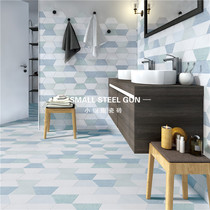 Nordic all-ceramic cloth pattern hexagonal tile floor tiles kitchen toilet non-slip golden glaze tile hexagonal wall tile